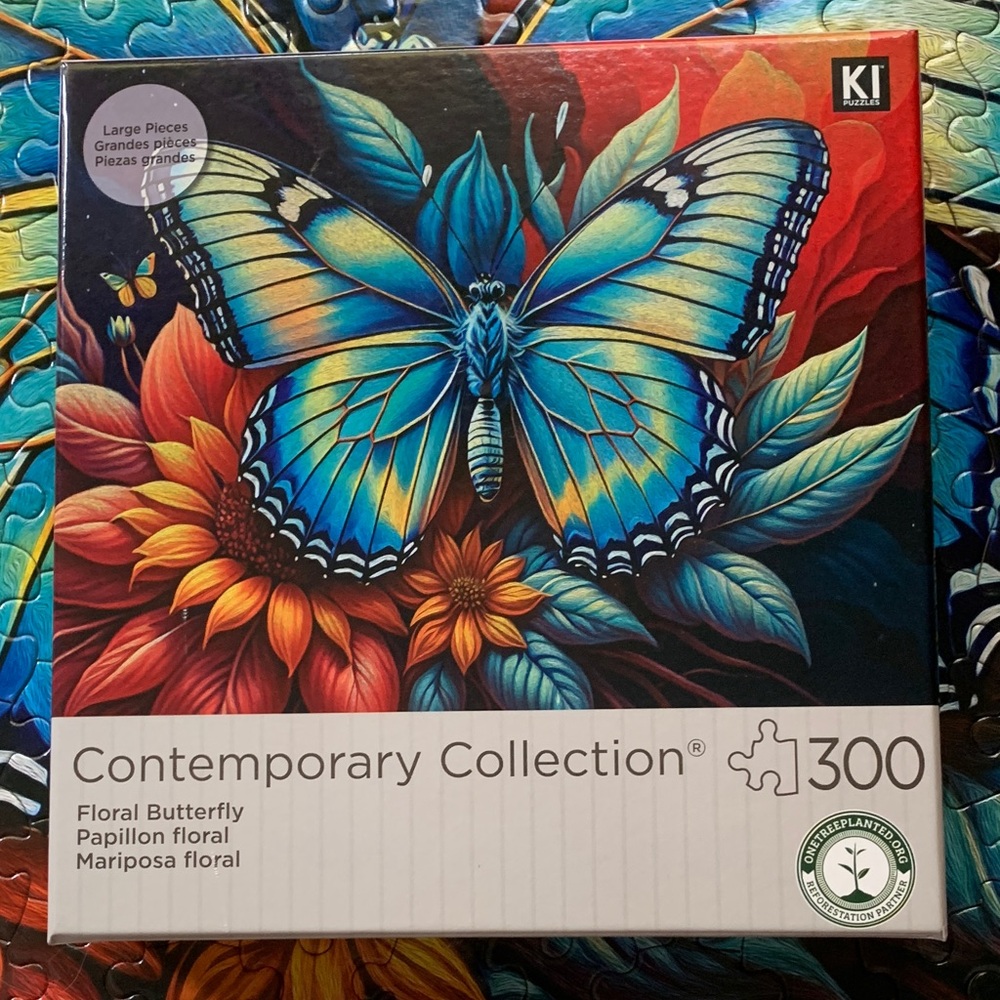 3/25$ Contemporary Collection Floral Butterfly Puzzle 300 piece